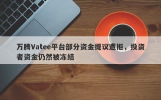 万腾Vatee平台部分资金提议遭拒，投资者资金仍然被冻结