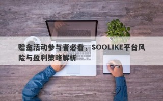 赠金活动参与者必看，SOOLIKE平台风险与盈利策略解析