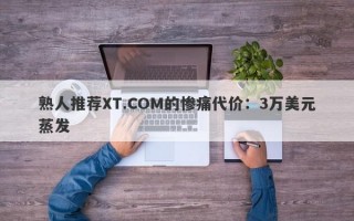 熟人推荐XT.COM的惨痛代价：3万美元蒸发