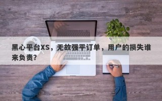 黑心平台XS，无故强平订单，用户的损失谁来负责？