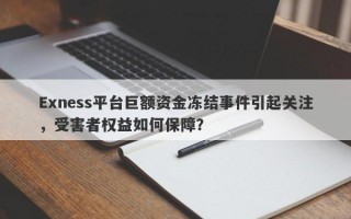 Exness平台巨额资金冻结事件引起关注，受害者权益如何保障？