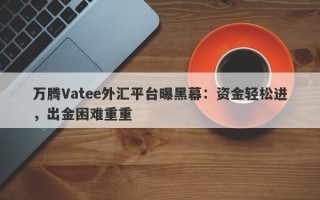 万腾Vatee外汇平台曝黑幕：资金轻松进，出金困难重重