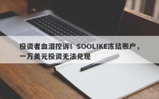 投资者血泪控诉！SOOLIKE冻结账户，一万美元投资无法兑现