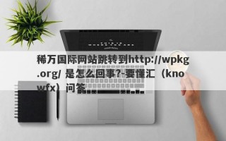 稀万国际网站跳转到http://wpkg.org/ 是怎么回事?-要懂汇（knowfx）问答