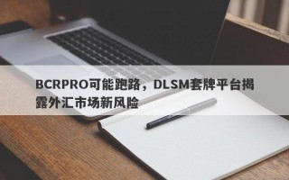 BCRPRO可能跑路，DLSM套牌平台揭露外汇市场新风险