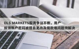 DLS MARKETS服务争议不断，用户反馈账户密码被擅自更改及提款难问题待解决