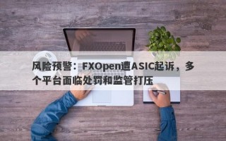 风险预警：FXOpen遭ASIC起诉，多个平台面临处罚和监管打压