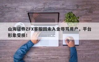 山海证券ZFX客服因未入金辱骂用户，平台形象受损！