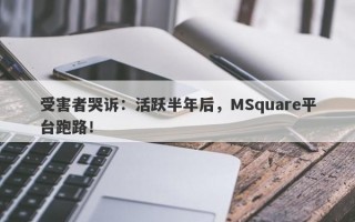 受害者哭诉：活跃半年后，MSquare平台跑路！