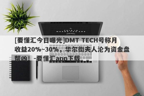 [要懂汇今日曝光]DMT TECH号称月收益20%~30%，华尔街夫人沦为资金盘帮凶！-要懂汇app下载-第1张图片-要懂汇圈网