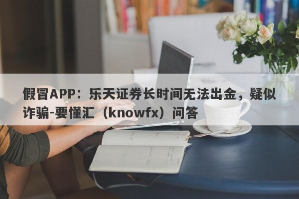 假冒APP：乐天证券长时间无法出金，疑似诈骗-要懂汇（knowfx）问答-第1张图片-要懂汇圈网